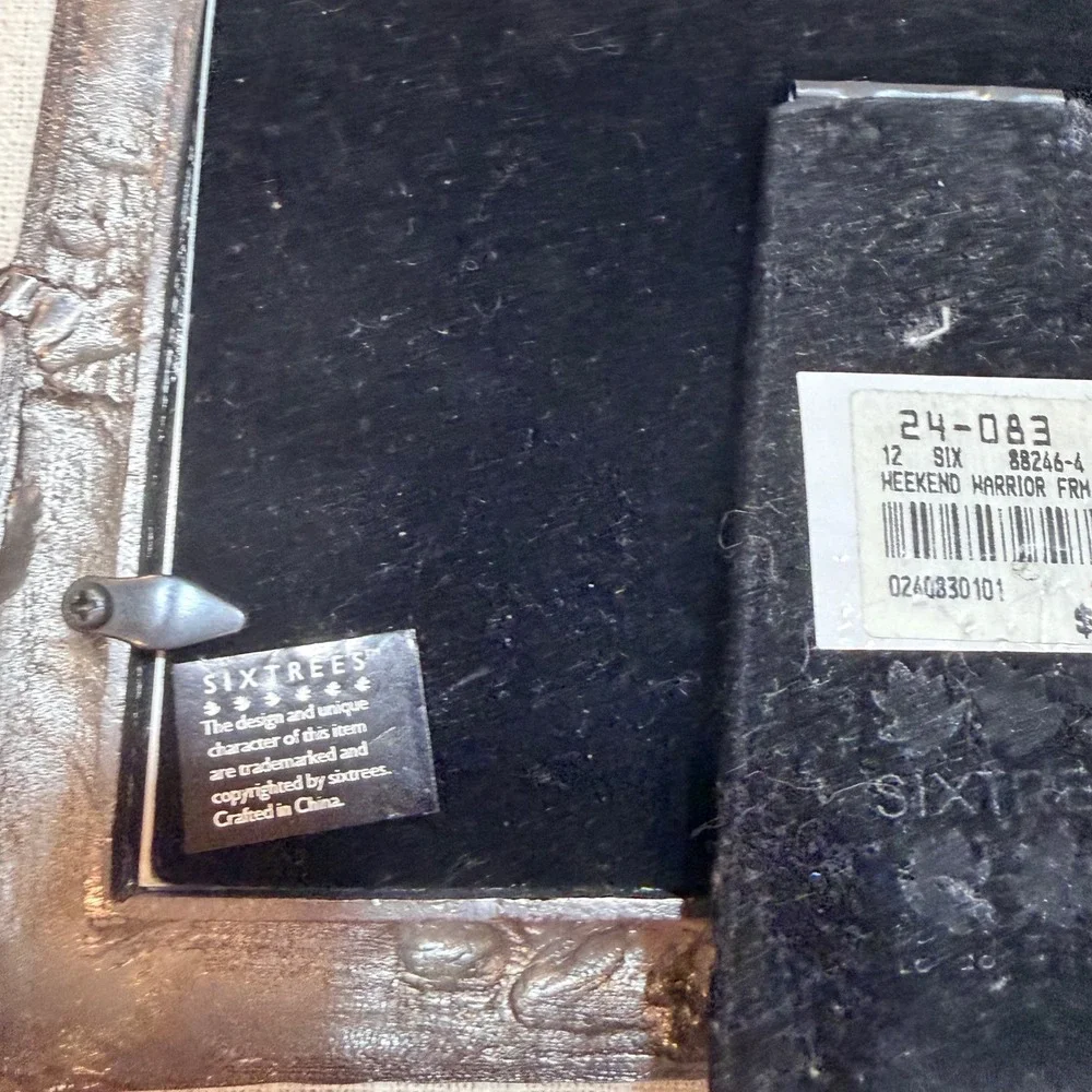 Sixtrees Weekend Warrior Pewter Metal 4x6 Photo Frame Golf Fishing Hiking‎ Bike